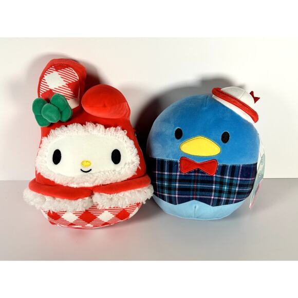 Squishmallows Sanrio My Melody 8" Xmas Plaid & Tuxedosam 7" NWT Set - Picture 1 of 5